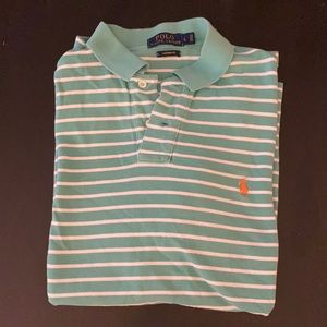 Green and white polo